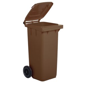 Bidone carrellato - 48x55x93 cm - 120 L - marrone - Mobil Plastic - immagine 1