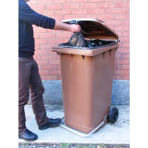 Bidone carrellato - 48x55x93 cm - 120 L - marrone - Mobil Plastic - immagine 2