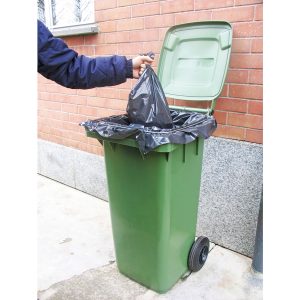 Bidone carrellato - 48x55x93 cm - 120 L - verde scuro - Mobil Plastic - immagine 2