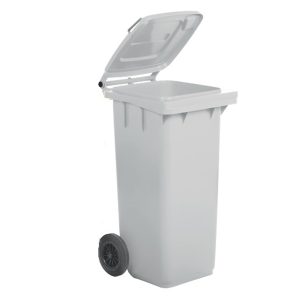 Bidone carrellato - 58x73x107 cm - 240 L - bianco - Mobil Plastic - immagine 1