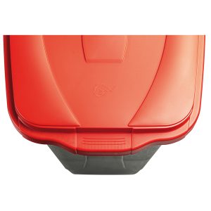 Bidone mobile - 49x54x85 cm - con chiusura a clip - 100 L - grigio/rosso - Mobil Plastic - immagine 3