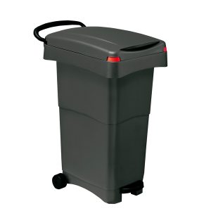 Bidone mobile a pedale - 80 L - 40x65x81 cm - PPL - grigio - Mobil Plastic - immagine 1