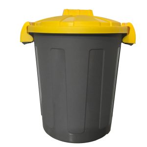 Contenitore portarifiuti Dusty - diametro 36 cm - altezza 45 cm - 25 L - coperchio giallo - Mobil Plastic - immagine 1