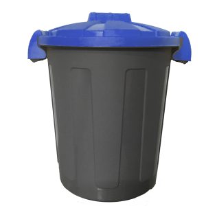 Contenitore portarifiuti Dusty - diametro 36 cm - altezza 45 cm - 25 litri - coperchio blu - Mobil Plastic - immagine 1