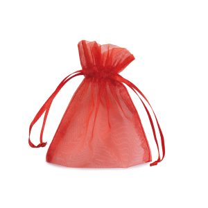 Sacchetti bomboniera Milly - 8,5 x 10 cm - organza - rosso - PNP - conf. 20 pezzi - immagine 1