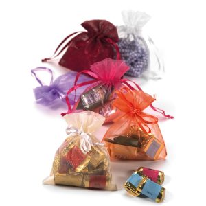 Sacchetti bomboniera Milly - 8,5 x 10 cm - organza - avorio - PNP - conf. 20 pezzi - immagine 2