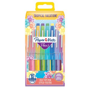 Pennarello Flair Nylon - colori assortiti Tropical - Papermate - conf. 16 pezzi - immagine 1