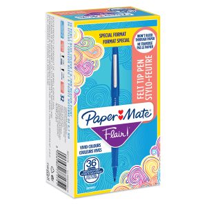 Pennarello Flair Nylon - punta 1,10 mm - blu - Papermate - conf. 30 + 6 pezzi - immagine 1