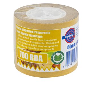 Nastro biadesivo 700RDA - in termo singolo + etichetta - 5 cm x 10 m - trasparente - Eurocel - immagine 1