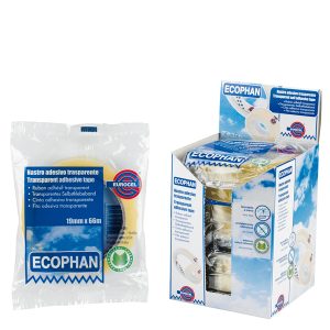 Nastro adesivo Ecophan - in caramella - 1,5 cm x 66 m - trasparente - Eurocel - immagine 1