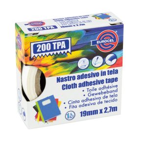 Nastro adesivo telato TPA 200 - 1,9 cm x 2,7 m - rosso - Eurocel - immagine 1