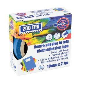 Nastro adesivo telato TPA 200 - 1,9 cm x 2,7 m - blu - Eurocel - immagine 1