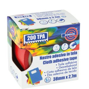 Nastro adesivo telato TPA 200 - 3,8 cm x 2,7 m - rosso - Eurocel - immagine 1