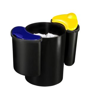 Cestino raccolta differenziata 516 - altezza 33,7 cm - diametro 26 cm -  nero/giallo/blu - Cep - immagine 1