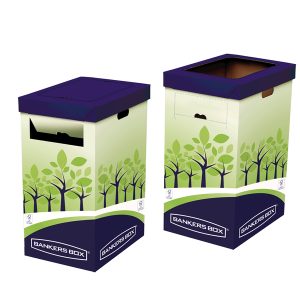 Cestino riciclo - 31,5 x 60,8 x 42,7 cm - verde/blu - Fellowes - immagine 1