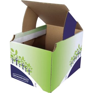 Cestino riciclo - 31,5 x 60,8 x 42,7 cm - verde/blu - Fellowes - immagine 2