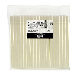 Colla termofusibile-  in stick - lunghezza 20 cm - diametro 1,1 cm - Iternet - sacchetto da 1 kg - immagine 1
