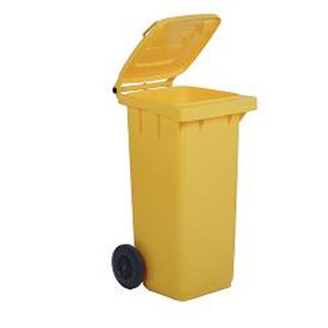 Bidone carrellato - 48x55x93 cm - 120 L - giallo - Mobil Plastic - immagine 1