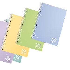 Maxiquaderno One Color Pastel - A4+ - forato - quadretto 5 mm - 80 fogli - 80 gr - spiralato - copertina PPL - Blasetti - immagine 1