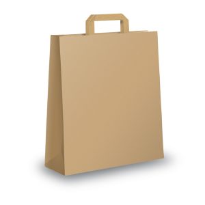 Shopper - maniglie piattina - 26 x 11 x 34,5 cm - carta kraft - avana - Mainetti Bags - conf. 300 pezzi - immagine 1