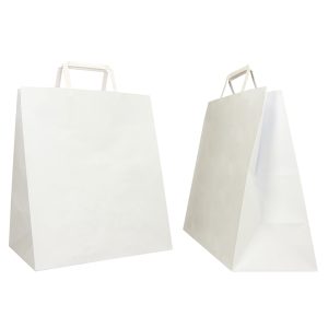 Shopper Flat Large - 28 x 17 x 32 cm - carta kraft - bianco - Mainetti Bags - conf. 250 pezzi - immagine 1