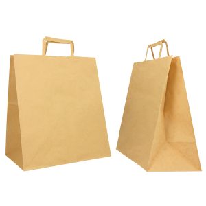 Shopper Flat Large - 28 x 17 x 32 cm - carta kraft - avana - Mainetti Bags - conf. 250 pezzi - immagine 1