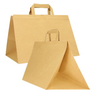 Shopper Flat XLarge - 32 x 22 x 24 cm - carta kraft - avana - Mainetti Bags - conf. 200 pezzi - immagine 1