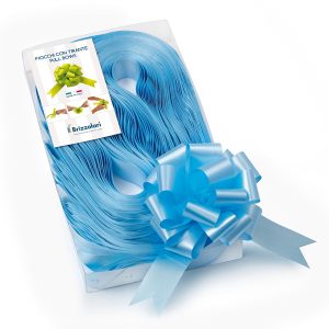 Nastri strip 6800 - in polipropilene - azzurro 06 - per fiocco autocomponibile - 31 mm - diametro 13 cm - Brizzolari - conf. 30 pezzi - immagine 1