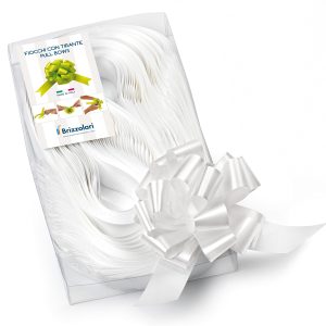Nastri strip 6800 - in polipropilene - bianco 01 - per fiocco autocomponibile - 31 mm - diametro 13 cm - Brizzolari - conf. 30 pezzi - immagine 1