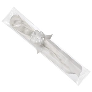 Nastri strip 6800 - in polipropilene - bianco 01 - per fiocco autocomponibile - 50 mm - diametro 20 cm - Brizzolari - conf. 50 pezzi - immagine 1