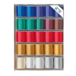 Rocche di nastro liscio 6800 -10 mm x 10 mt - colori natalizi assortiti - Brizzolari - conf. 25 pezzi - immagine 1