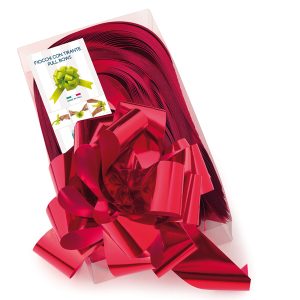 Nastro strip metal 6870 - rosso 07 - per fiocco autocomponibile - 50mm - diametro 20cm - Brizzolari - immagine 1