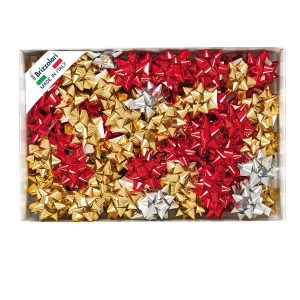 Stelle di nastro metal 6870 - 14 mm - diam. 6,5 cm - colori assortiti - Brizzolari - conf. 100 pezzi - immagine 1