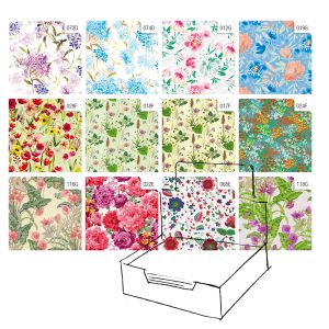 Carta regalo - raso - Fiori - 70 x 100 cm - Rex Sadoch - scatola 100 fogli - immagine 1