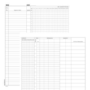 Registro presenze mensili - 48 pagine - 31 x 24,5 cm - DU131301200 - Data Ufficio - immagine 1