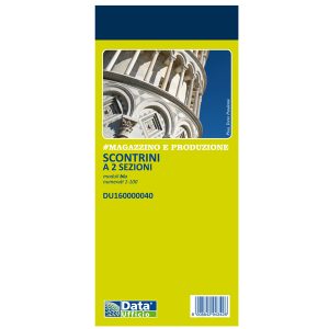 Blocco scontrino 2 sezioni - 100 copie numerate - blu - 5,8 x 13 cm - DU160000040 - Data Ufficio - immagine 1
