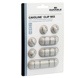 Mix Clip Cavoline fermacavi - adesivi - grigio - Durable - conf. 7 pezzi - immagine 1