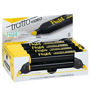 Evidenziatore Tratto Video pastel  - punta a scalpello - tratto da 1,0mm-5,0mm - giallo limone - Tratto - immagine 2