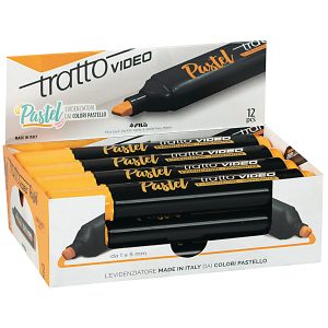 Evidenziatore Tratto Video pastel  - punta a scalpello - tratto da 1,0mm-5,0mm - arancione mandarino - Tratto - immagine 2