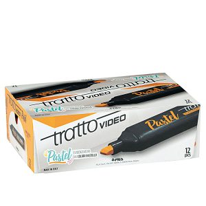 Evidenziatore Tratto Video pastel  - punta a scalpello - tratto da 1,0mm-5,0mm - arancione mandarino - Tratto - immagine 4