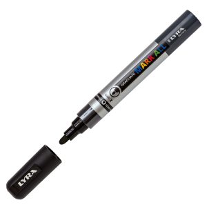 Marcatore a base d'acqua Graduate Mark All  - punta tonda 2mm - nero - Lyra - immagine 1
