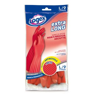 Guanti in lattice Extralong - taglia L - rosso - Logex Professional - immagine 1