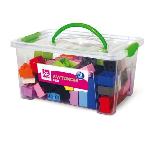 Mattoncini Midi da costruzione - in ABS - colori assortiti - CWR - bauletto da 70 pezzi - immagine 1