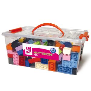Mattoncini Midi da costruzione - in ABS - colori assortiti - CWR - bauletto da 220 pezzi - immagine 1