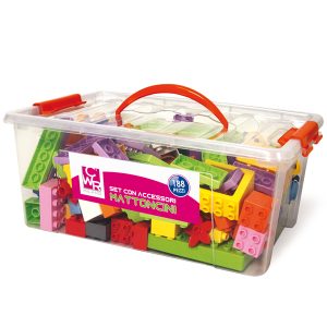 Mattoncini e accessori Midi da costruzione - in ABS - colori assortiti - CWR - bauletto da 188 pezzi - immagine 1