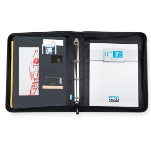 Portablocco - tessuto - c/anelli - nero - 28,5x36 cm - City Time - immagine 2