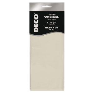Carta velina - 20 gr - 50 x 76 cm - avorio - Deco - busta 5 fogli - immagine 1