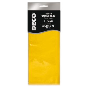 Carta velina - 20 gr - 50 x 76 cm - giallo - DECO - busta 5 fogli - immagine 1