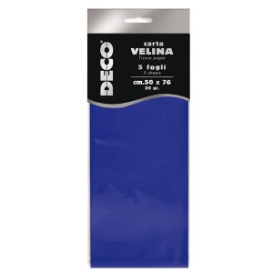 Carta velina - 20 gr - 50 x 76 cm - blu - Deco - busta 5 fogli - immagine 1