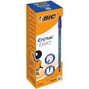 Penna a sfera con cappuccio Cristal Exact - punta 0,7 mm - blu - Bic - scatola 20 pezzi - immagine 1